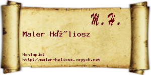 Maler Héliosz névjegykártya